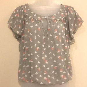 Max Studio Sheer Flutter Top